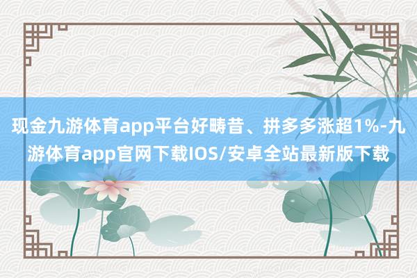 现金九游体育app平台好畴昔、拼多多涨超1%-九游体育app官网下载IOS/安卓全站最新版下载